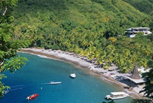 Saint Lucia Prints: The beach at Anse Chastenet, St