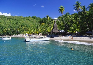 St Lucia Prints: Beach at Anse Chastenet, St Lucia, Caribbean