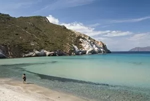 Images Dated 1st October 2010: The beach and bay at Plathiena, Island of Milos, Cyclades, Greek Islands, Greece, Europe