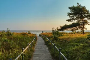 Walkway Prints: Beach of Binz, Ruegen Island, Baltic Sea, Mecklenburg-Western Pomerania, Germany