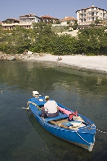 Images Dated 10th October 2009: Beach and boat, Nessebar, Bulgaria, Europe