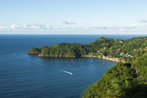 Tobago Prints: The beach at Castara Bay in Tobago, Trinidad and Tobago, West Indies, Caribbean