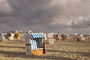 Chairs Prints: Beach chairs at the beach of Sankt Peter Ording