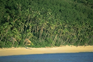 Fijian Prints: Beach and coast, Waya Island, Yasawa group, Fiji, South Pacific islands, Pacific
