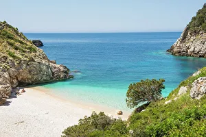 Albania Prints: Beach of Dafines Bay, Peninsula of Karaburun