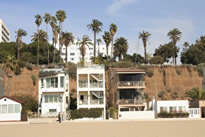 Santa Monica Prints: Beach houses, Santa Monica, Promenade, Los Angeles, California, USA
