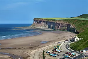 Yorkshire Collection: Beach and Huntcliff at Saltburn by the Sea, Redcar and Cleveland, North Yorkshire, Yorkshire