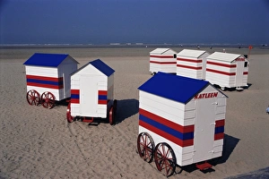 Patterned Prints: Beach huts, Blankenberge, Belgium, Europe