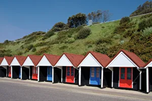 Chalet Prints: Beach huts at Bournemouth, Dorset, England, United Kingdom, Europe