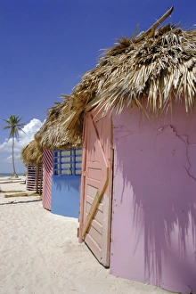 Shack Prints: Beach huts, Dominican Republic, Caribbean, West Indies