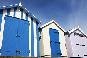 Beach Huts Prints: Beach huts at Felixstowe, Suffolk, England, United Kingdom, Europe