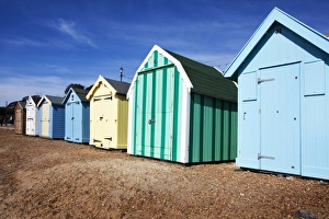 Beach huts at Felixstowe, Suffolk, England, United Kingdom, Europe