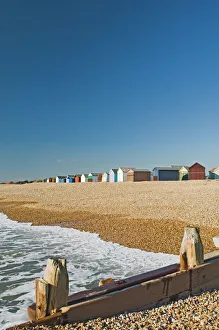 Hampshire Prints: Beach huts, Hayling Island, Hampshire, England, United Kingdom, Europe