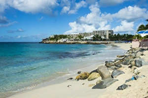 Sint Maarten Prints: Beach at Maho Bay, Sint Maarten, West Indies, Caribbean, Central America