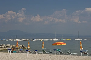 Italian Lake Prints: The beach at Monega del Garda