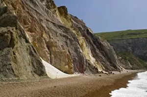 Images Dated 25th June 2008: The beach and multi-coloured cliffs at Alum Bay, Isle of Wight, Hampshire