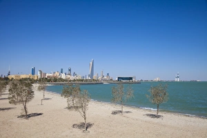 Kuwait City Prints: Beach near Green Island, Kuwait City, Kuwait, Middle East