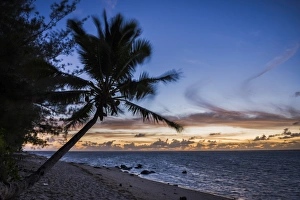 Rarotonga Prints: Beach outside Rumours Luxury Villas 6 and 7, Muri, Rarotonga, Cook Islands, South Pacific