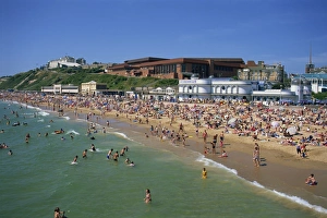 The beach and Pavilion, Bournemouth, Dorset, England, United Kingdom, Europe