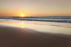 The beach Playa del Castillo at sunset, El Cotillo, Fuerteventura, Canary Islands, Spain, Atlantic, Europe
