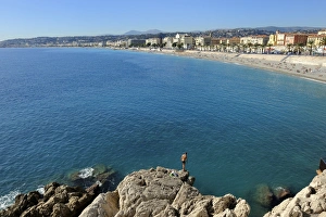 Anticipation Prints: Beach and promenade des Anglais, Nice, Alpes Maritimes, Provence, Cote d Azur