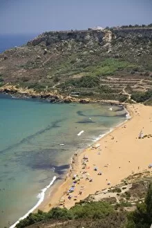 Images Dated 19th June 2008: Beach at Ramla Bay, on the island of Gozo, Malta, Mediterranean, Europe