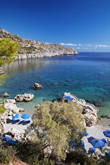 Escapism Prints: Beach at Rhodes Island, Dodecanese, Greek Islands, Greece, Europe