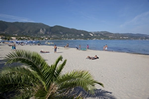 Zakynthos Prints: Beach scene, Alykanas, Zakynthos, Ionian Islands, Greek Islands, Greece, Europe