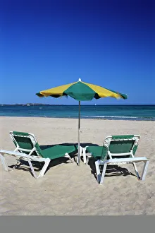 Absence Prints: Beach scene, Corralejo, Fuerteventura, Canary Islands, Spain, Atlantic, Europe
