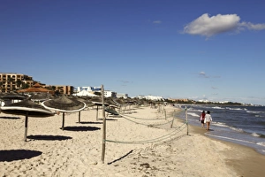 Beach scene in the tourist zone on the Mediterranean Sea, Sousse, Gulf of Hammamet