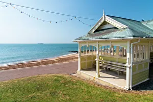 Suffolk Prints: Beach Shelter, Promenade, Felixstowe, Suffolk, England, United Kingdom, Europe