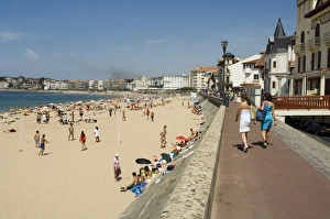 Pyrenees Atlantique Prints: The beach at St. Jean de Luz, Basque country, Pyrenees-Atlantiques, Aquitaine