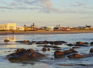 Uruguay Prints: Beach at sunrise, Cabo Polonio, Rocha Department, Uruguay, South America
