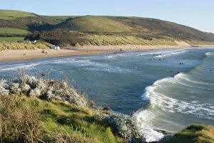 Editor's Picks: The beach with surfers at Woolacombe, Devon, England, United Kingdom, Europe
