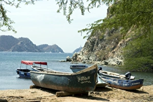Beached Prints: Beach at Taganga, near Santa Marta, Colombia, South America