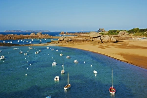 Tregastel Prints: Beach of Tregastel, Cote de Granit Rose, Cotes d Armor, Brittany, France, Europe