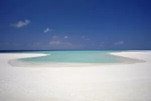 Empty beach and tropical lagoon, Maldives, Indian Ocean