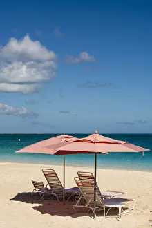Absence Prints: Beach umbrellas on Grace Bay Beach, Providenciales, Turks and Caicos Islands, Caribbean