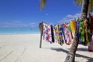Beach and vendors stall, Jolly Harbour, St. Mary, Antigua, Leeward Islands, West Indies, Caribbean, Central America