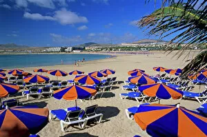 Leisure Gallery: Beach view, Caleta de Fuste, Fuerteventura, Canary Islands, Spain, Atlantic, Europe
