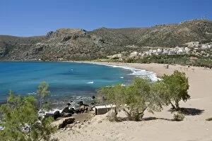 Beach view, Paleohora, Chania region, Crete, Greek Islands, Greece, Europe
