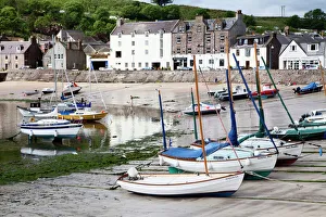 Stonehaven Prints: Beached yachts the Harbour at Stonehaven, Aberdeenshire, Scotland, United Kingdom, Europe