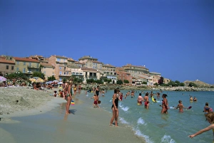 Corsica Prints: Beaches, Ile Rousse, Corsica, France, Mediterranean, Europe