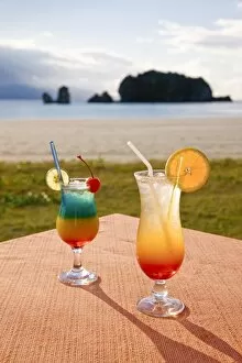 Images Dated 16th July 2008: Beachfront cocktails at Pantai Tanjung Rhu, Pulau Langkawi, Langkawi Island, Malaysia