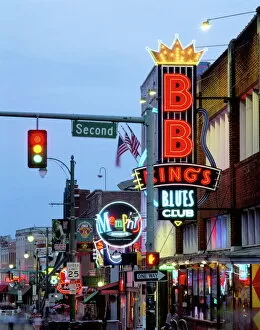 Sign Collection: Beale Street at night