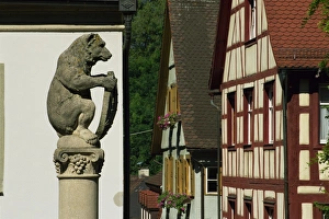 Meersburg Prints: Bear Fountain and timbered house