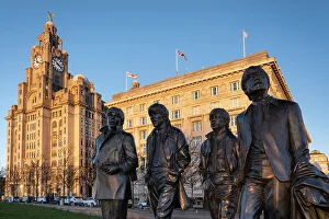 Clock Tower Prints: The Beatles Statue and Royal Liver Building