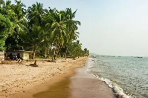 Medium Group Of People Prints: Beautiful beach in Neekreen near Buchanan, Liberia, West Africa, Africa