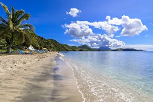 Saint Kitts And Nevis Prints: Beautiful beach, turquoise sea, South Friars Bay, Saint George Basseterre Parish, St