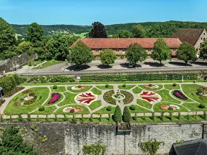 Floral Prints: Beautiful garden displays colorful designs in the Park of Langenburg near the Castle in Hohenlohe
